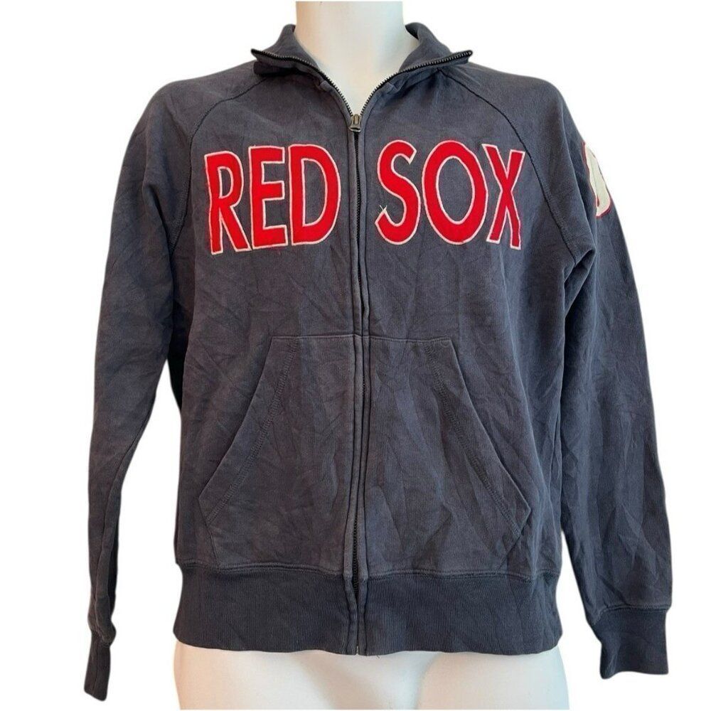 Mens Small Boston Red Sox Full Zip Fleece Jacket Sewn Patches 100 Years Fenway